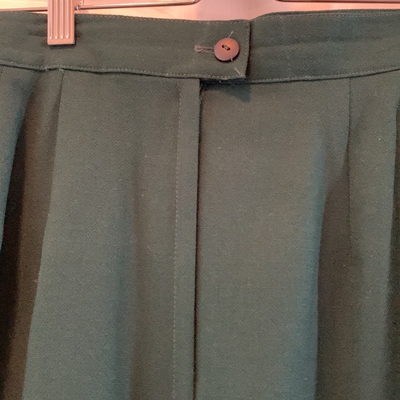 BRAEMAR PETITES by Jeremy Scott 100% wool dark green lined skirt - Picture 5 of 12